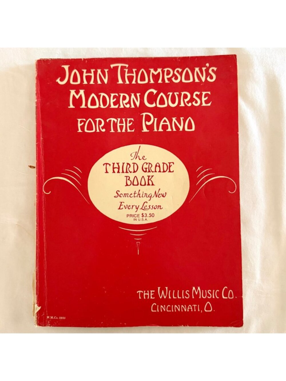 John Thompson Third Grade Piano Book 1938 Vintage Willis Music Course Red